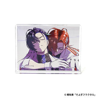 美麗イラストを切り取ったアクリルブロック（色の違う２人のそよぎ）