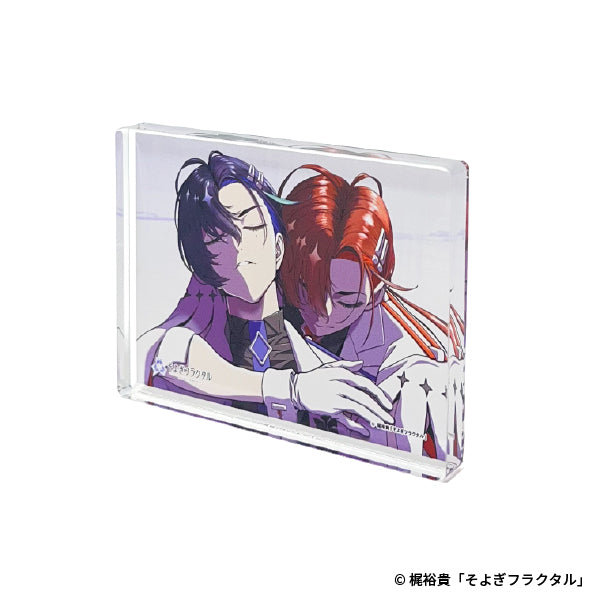 美麗イラストを切り取ったアクリルブロック（色の違う２人のそよぎ）