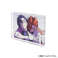美麗イラストを切り取ったアクリルブロック（色の違う２人のそよぎ）
