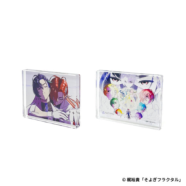 美麗イラストを切り取ったアクリルブロック（色の違う２人のそよぎ）