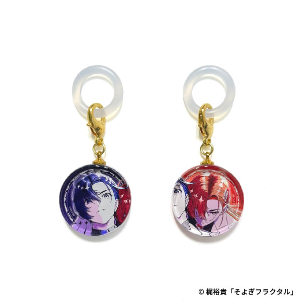 色の違う2人のそよぎのガラスチャーム（BLUE）