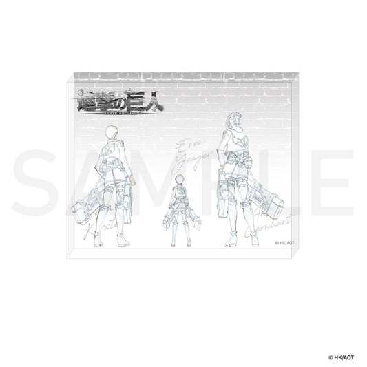 進撃の巨人　原画アクリルブロック　エレン/ジャン/アニ