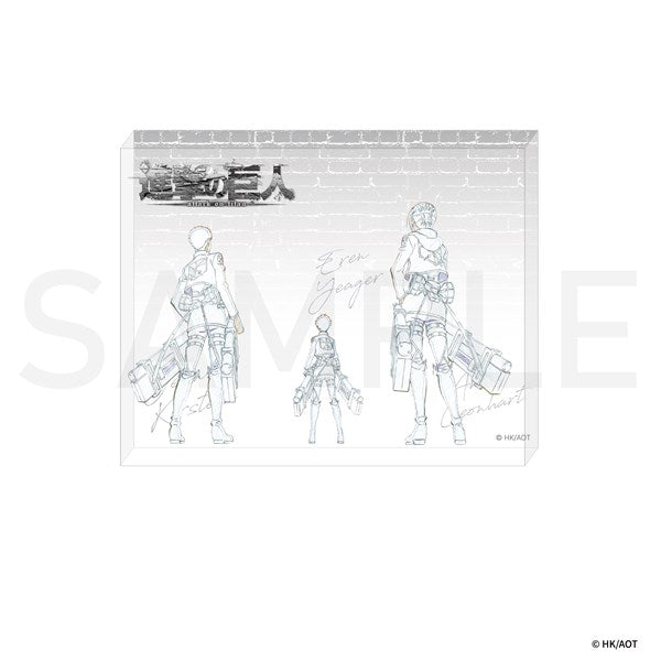 進撃の巨人　原画アクリルブロック　エレン/ジャン/アニ