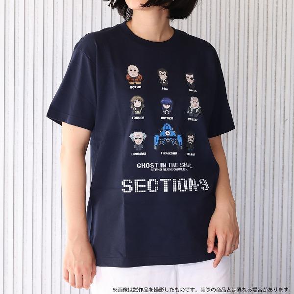 攻殻機動隊S.A.C. ピクセルアートTシャツ NAVY XL